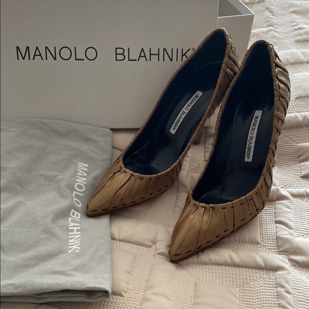 Manolo Blahnik Brown Leather Women's Shoes
